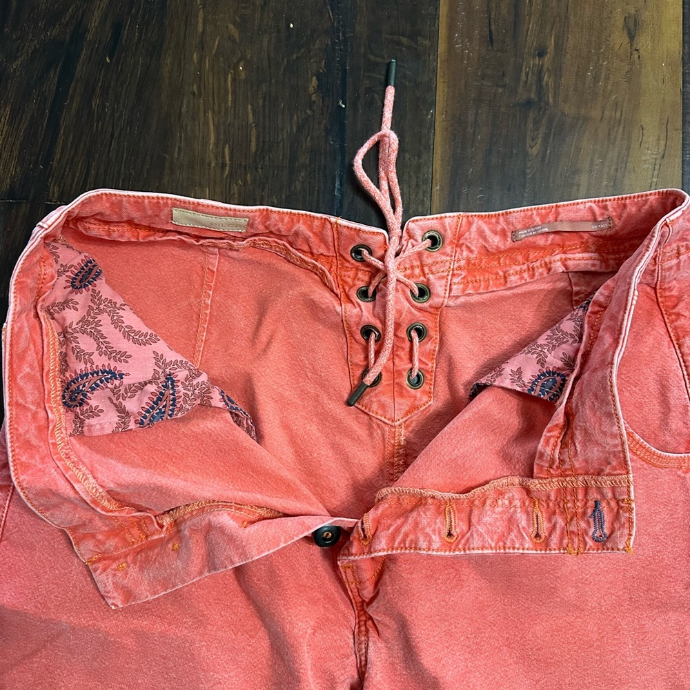 Anthropologie Pilcro Vibrant Coral Wide Trousers - Picture 5 of 6